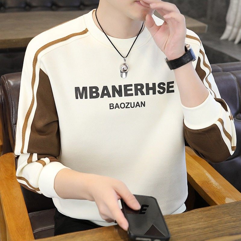 拼色卫衣男士春秋冬季圆领长袖t恤打底衫印花上衣加绒加厚体恤潮,运动/瑜伽/健身/球迷用品,篮球服,淘宝优惠券,粉丝福利购,淘宝优惠卷