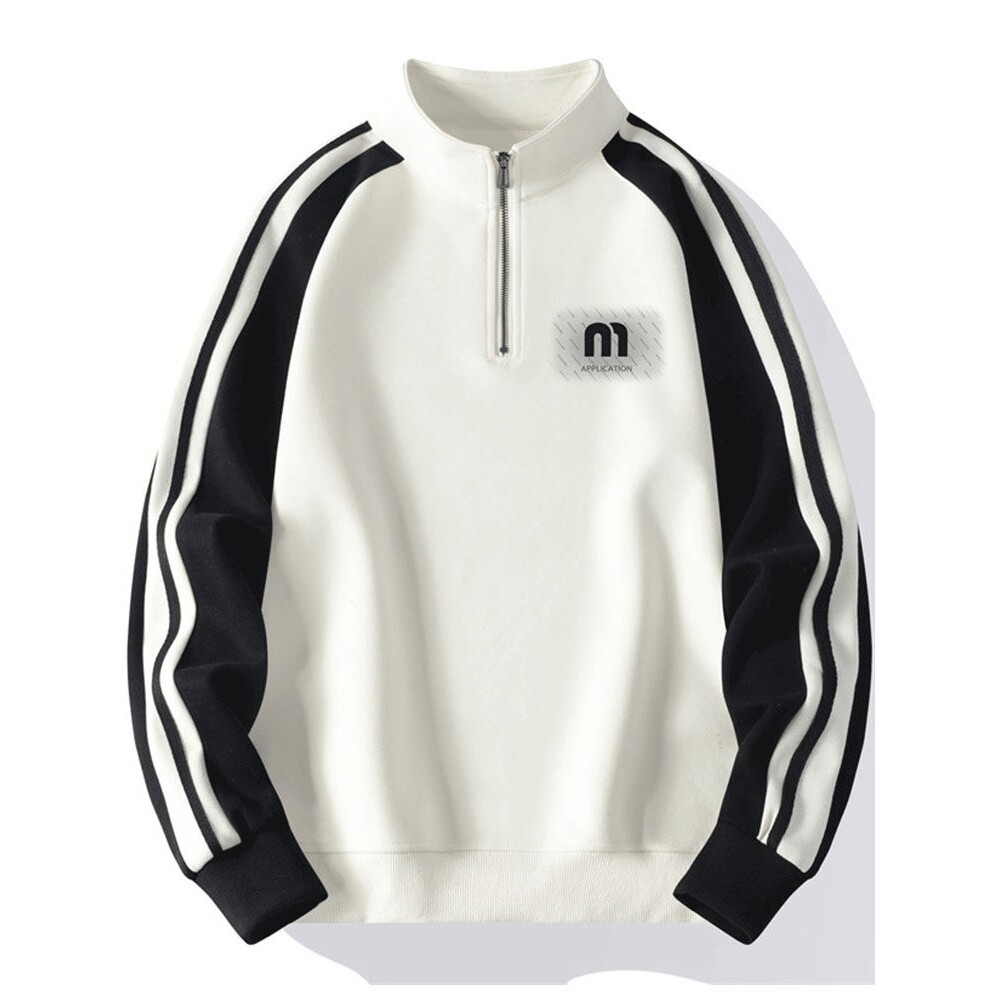 立领卫衣男套装2025秋季新款条纹外套青少年初高中学生运动两件套