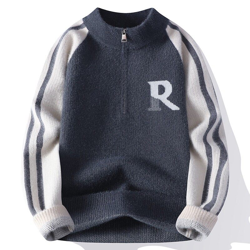 高初中学生男孩半拉链毛衣秋冬季青少年大童半高领针织保暖打底衫,运动服/休闲服装,运动套装,淘宝优惠券,粉丝福利购,淘宝优惠卷