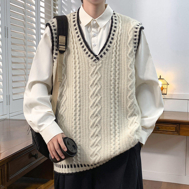 学院风衬衫领毛衣男秋冬款假两件拼色针织衫青少年休闲帅气毛线衣,运动服/休闲服装,运动套装,淘宝优惠券,粉丝福利购,淘宝优惠卷