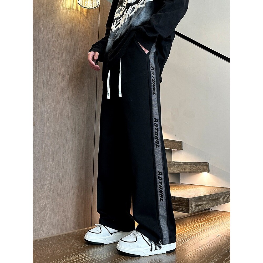 春秋季休闲长裤子男孩青少年新款潮流运动裤大童男装纯棉直筒卫裤