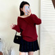 设计感不规则气质毛衣2025冬胖mm宽松慵懒感针织衫 大码 女装 23511