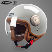 野马3C认证电动摩托车头盔男女冬季 复古 保暖电瓶车安全帽半盔个性