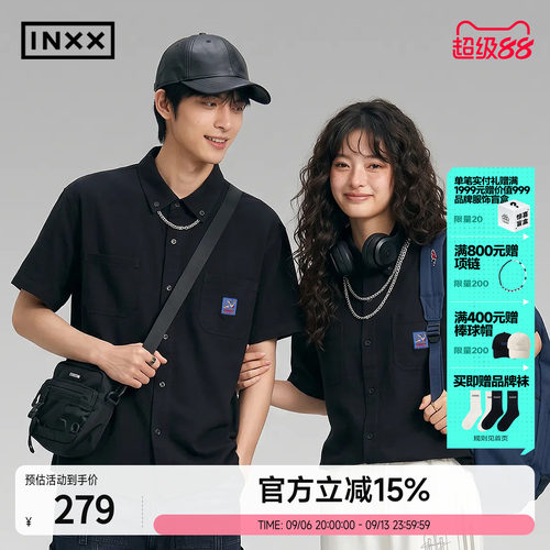 INXX联名绣花标宽松男女衬衫