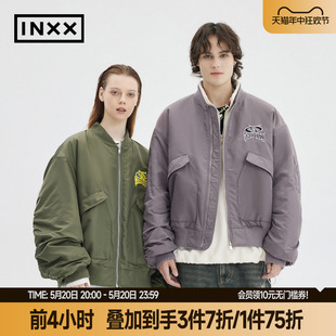 美式 Standby 高街夹克棉服潮 INXX 复古棒球服外套男女同款