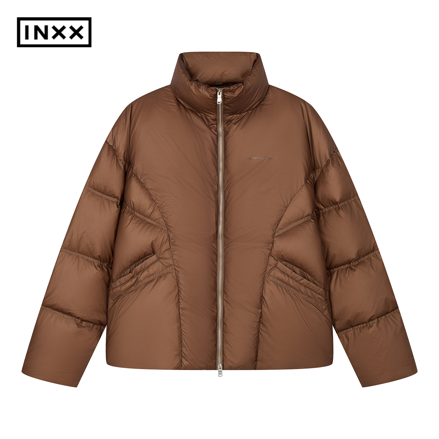 INXX潮牌纯色拼接设计羽绒服字母印花设计外套情侣XBF4151170