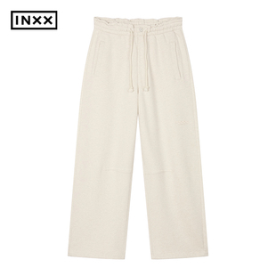 纯棉长裤 INXX明星同款 男女同款 简约松紧腰直筒休闲裤 时尚