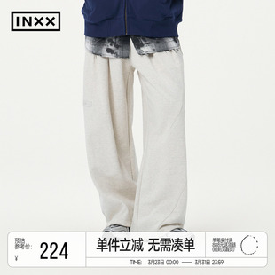 男女同款 直筒宽松运动卫裤 美式 INXX潮牌纯色纯棉基础休闲裤