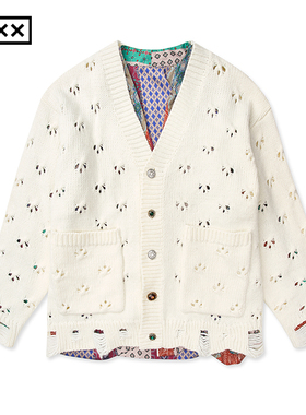 INXX街头风挑孔设计开衫针织衫镂空外套男女同款XGF4061399