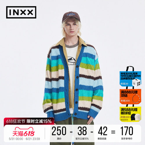 INXX刺绣情侣开衫毛衣