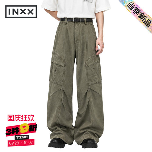 INXX美式复古工装阔腿休闲裤