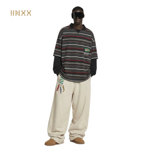 INXX宽松POIO领假两件长袖T恤