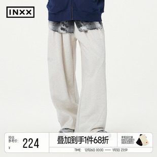 男女同款 直筒宽松运动卫裤 美式 INXX潮牌纯色纯棉基础休闲裤