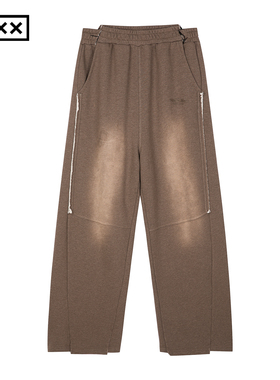 INXX做旧洗褪休闲裤品牌印花设计拼接针织长裤情侣XWF4231161