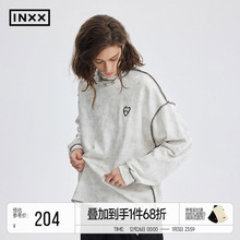 INXXAPYD 美式废土风长袖T恤男情侣装设计感套头衫春秋上衣女