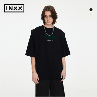 INXX ALLPICK 明星同款 男T恤休闲小众上衣情侣 个性 假两件短袖