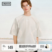INXX复古运动风短袖 男结构拼接网眼宽松插肩袖 T恤上衣情侣