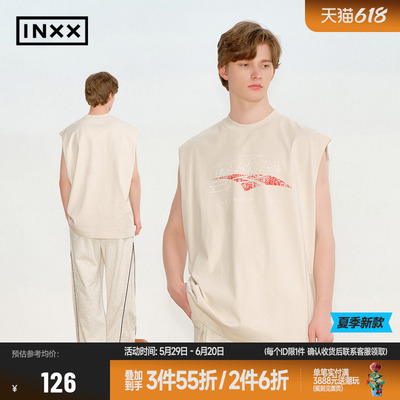 【INXX】美式运动休闲无袖背心男款健身夏季宽松T恤简约坎肩上衣