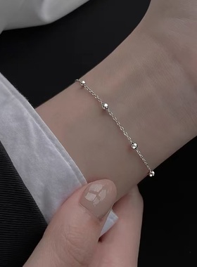 925纯银小圆珠手链女士轻奢小众幸运闺蜜精致珠子手饰ins手串配饰