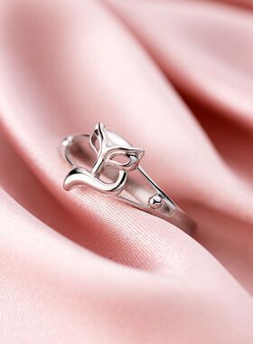 韩版时尚个性风小狐狸镂空戒指