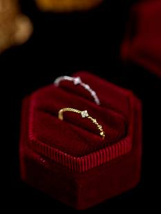 925纯银轻奢戒指锆石麻花指环小众设计ins高级感食指戒