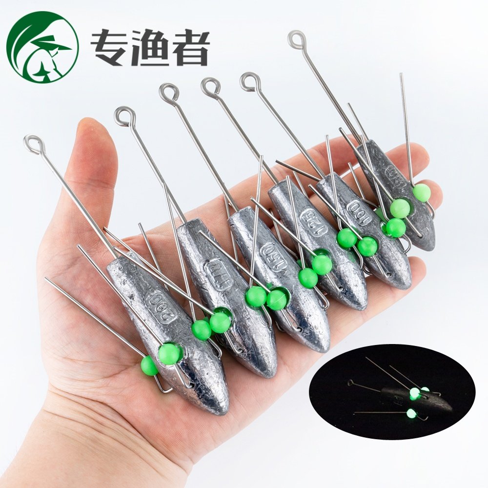 长柄爪子带环铅坠捞草坠路亚饵带铅坠