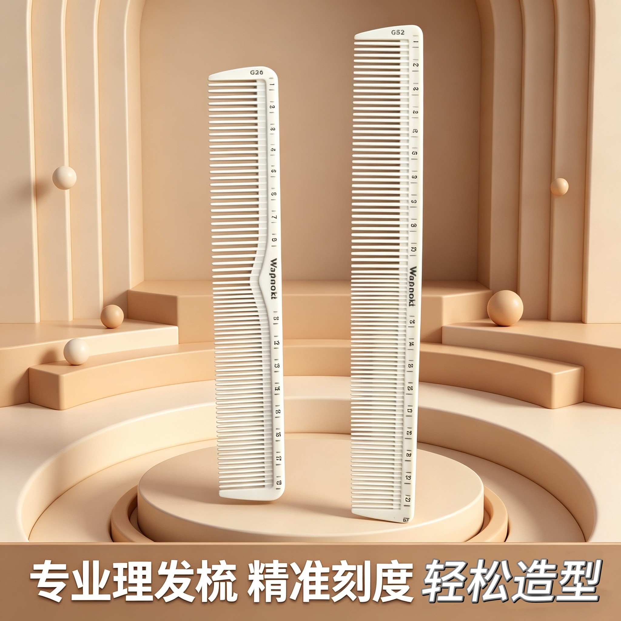 美发梳子发型师专用裁剪梳双头梳日式男女士发中长发廊理发刻度梳