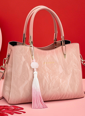 包包喜宴女新婚包大容量高级感2024新款斜挎包 新中式粉色手提包