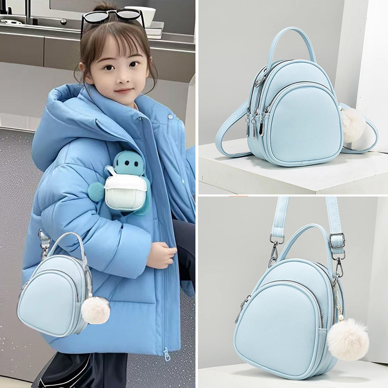 2025新款女包单肩小包包双肩洋气毛绒女童少女学生可爱儿童斜挎包