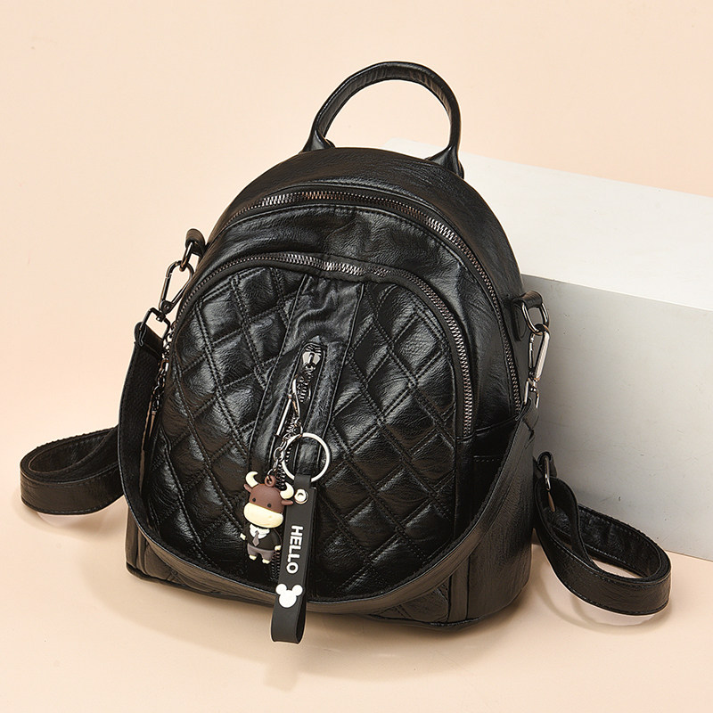 秋冬双肩包多功能黑色斜挎包大容量轻便百搭背包2024新款洋气