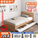 单人床小户型1.2米1.5米家用现代简约经济储物儿童床榻榻米床矮床