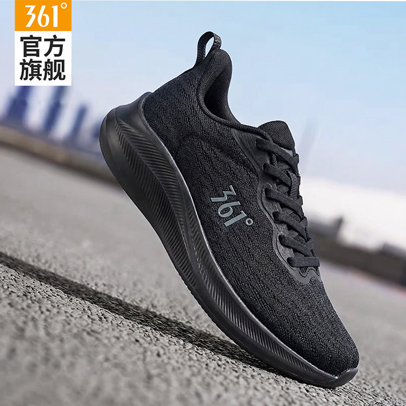 361女鞋运动鞋2026春夏新款透气软底跑步鞋子女士黑色网面休闲鞋