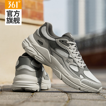 361男鞋运动鞋男款2025新款春夏网面透气减震跑步鞋复古老爹鞋子