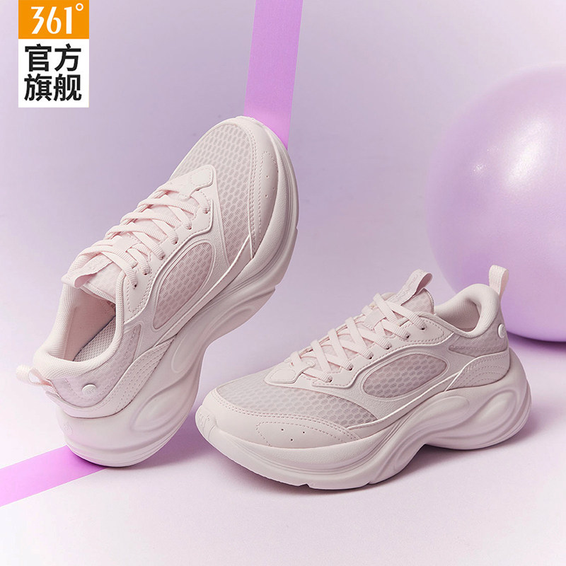 灵狐361女鞋2026新款春夏网面透气休闲跑步鞋女款轻便软底运动鞋