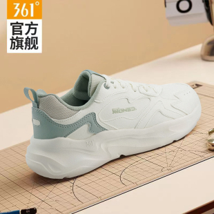 防水跑步鞋 新款 子轻便软底休闲鞋 皮面运动鞋 361女鞋 女款 2025秋季