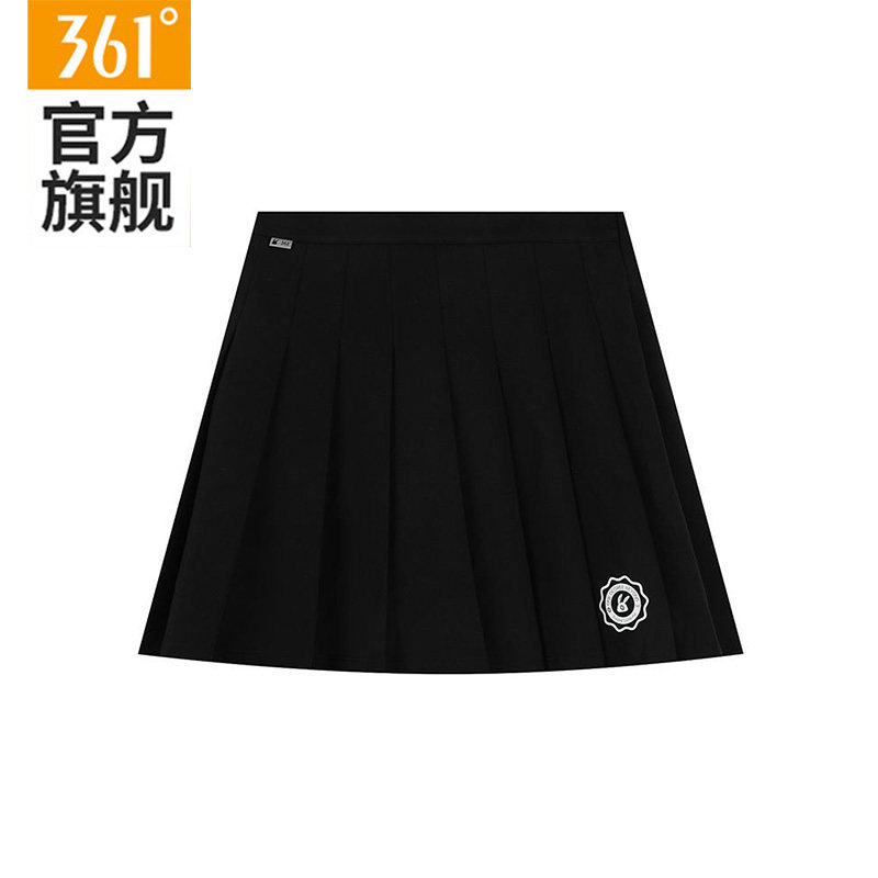 361女款运动半身裙黑色百褶裙