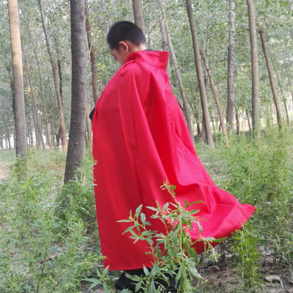 万圣节儿童表演披风斗篷岳飞战袍动漫超人cos斗篷冠军颁奖披风红