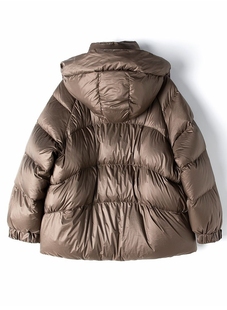 撒柜甩货美拉德短款宽松轮廓感季新品连帽90白鹅绒轻便保暖羽绒服