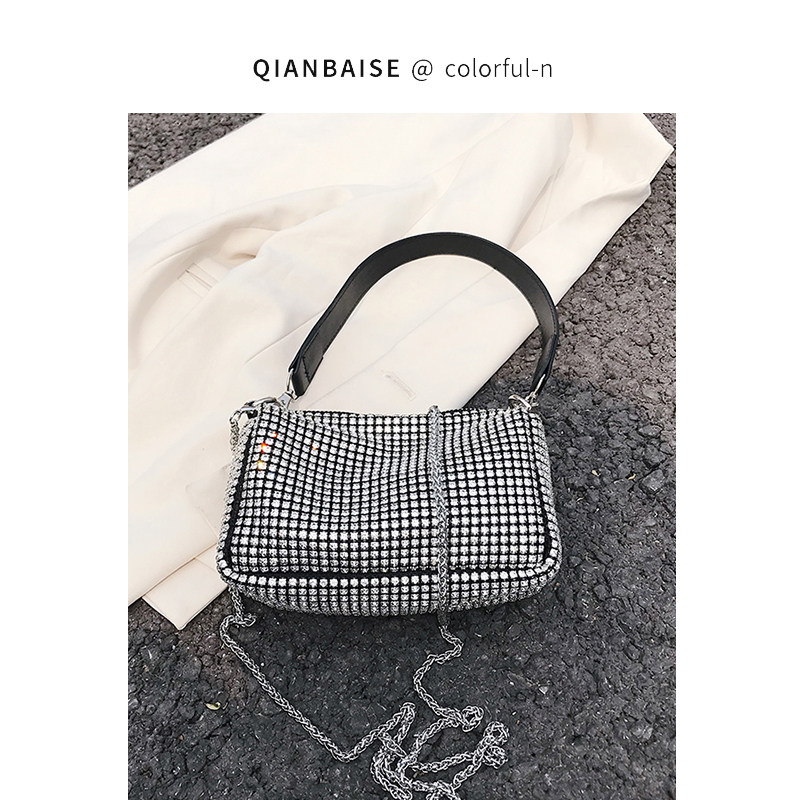 2020新款aw大王水钻包ins真皮满钻全钻bling腋下包手提手拎钻石包