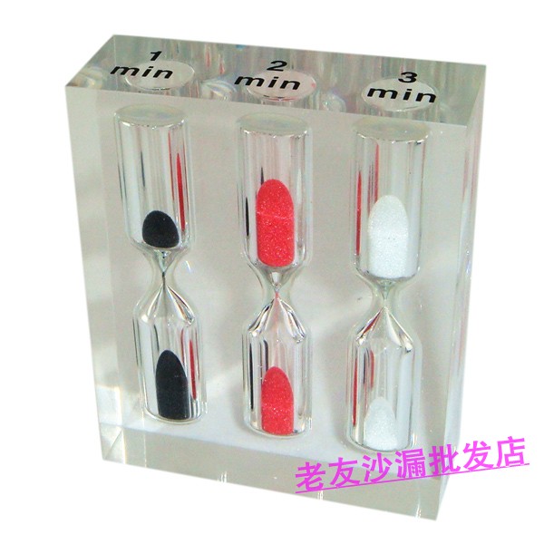 泡茶水晶沙漏1+2+3+4+5分钟连体计时器创意茶具桌面摆件现代礼物