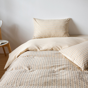 A类母婴级全棉水洗棉提花四件套纯棉肌理感被套床单床笠床品定制