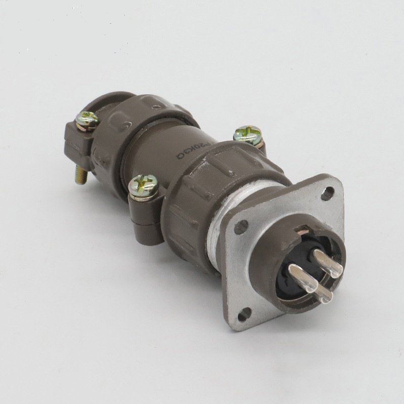 正反装直头套P20K6A连接器航空插头插座开孔P20J6Q P20K6Q 4芯