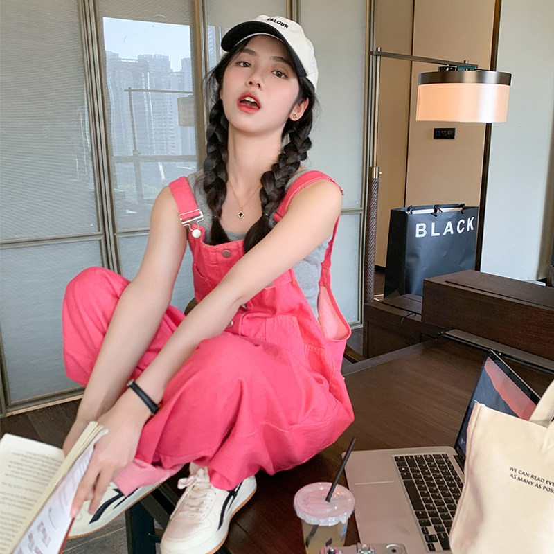 【新款】出货中背带裤夏装正反两穿减龄2282p115k168，女装连体裤，Mushroom