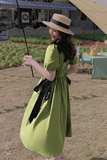 【夏季新款】18号出货飘带牛油果绿连衣裙跑量款2231p65k118，女装连衣裙，Mushroom