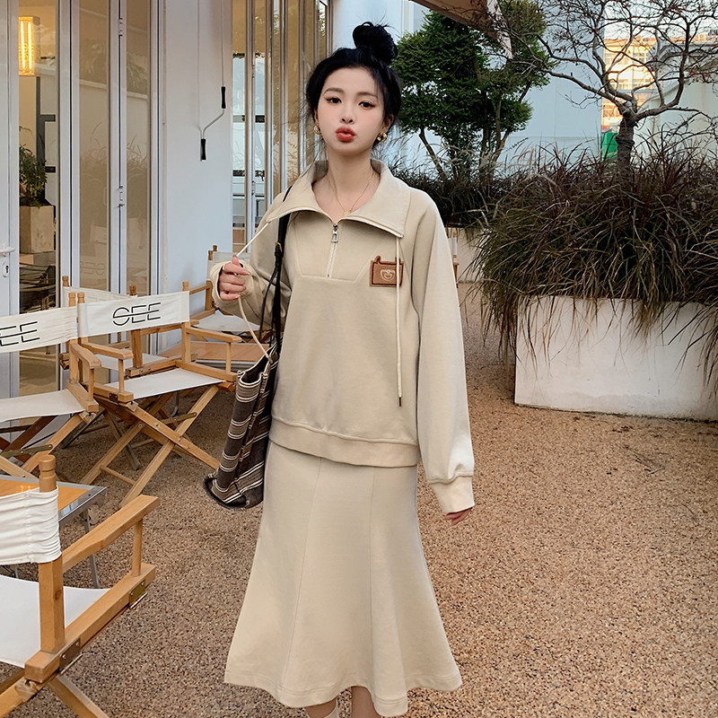 【秋装上新】出货小个子学院风卫衣裙套装280-951-p140-k198,女装卫衣/绒衫,Mushroom