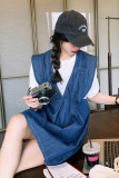 【新款】假两件牛仔连衣裙2281-p105k158，女装套装/套裙，Mushroom