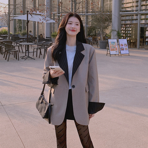 【秋装上新】有买家秀现货韩风小个子拼接西装 280-950-p115-k168,女装西装,Mushroom