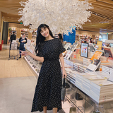 【大货可退现】高点击法式复古波点连衣裙852-P90138，女装连衣裙，Mushroom