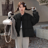 奶蓝色圆领羽绒服女冬2024新款奶乎乎学院风短款加厚保暖百搭外套，女装羽绒服，Mushroom