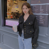 【秋冬款】现货现货小香风短款毛呢外套2249p135k188，女装毛呢外套，Mushroom